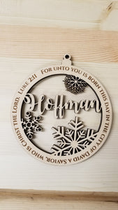 Personalized Design Ornament Wood or Acrylic - 4.25 in.