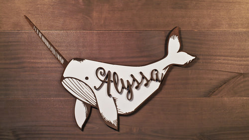 Narwhal Name Sign